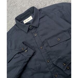 Line of Trade‎ Shacket Mens L Blue Insulated Lined Workwear Utility Shirt Jacket